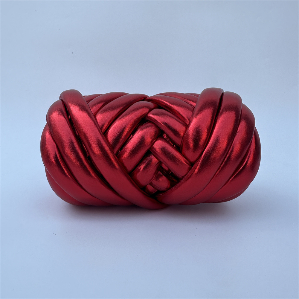 Picture of New Metal Thread Shiny Leather Material Iceland DIY Bag Handmade Woven Fabric Strips Pillow Cat Bed Filling Yarn