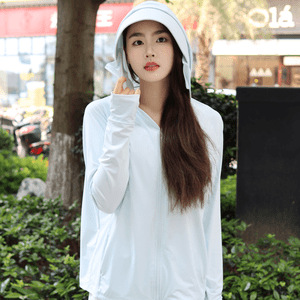 Picture of Nylon Ice-sensitive Sunscreen Clothing Women's Spring and Summer Outdoor UV-resistant Removable Hat Brim Original Yarn Shoulder Sunscreen Clothing