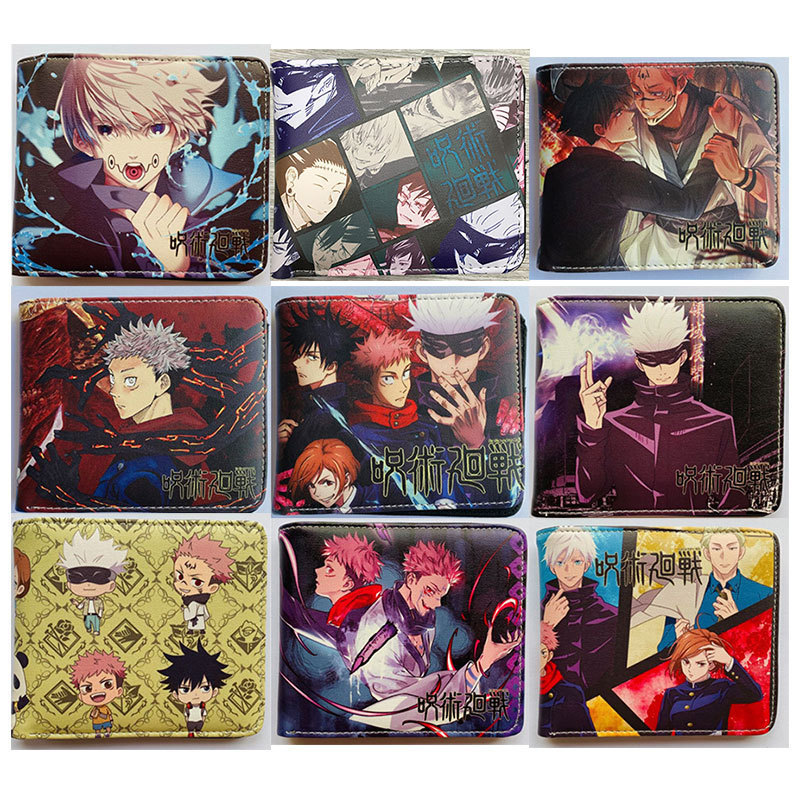 Spell Return Short Wallet Japanese Style Animation Gojo Satoru Student Men and Women Pu Leather Coin Purse Card Holder Wallet