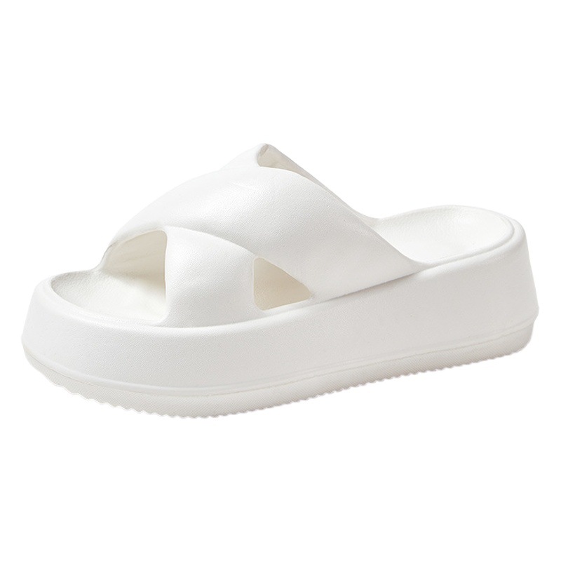 High-end feeling new thick-soled height-increasing sandals and slippers women's EVA cross-net infrared wear summer one-word cross-border wholesale