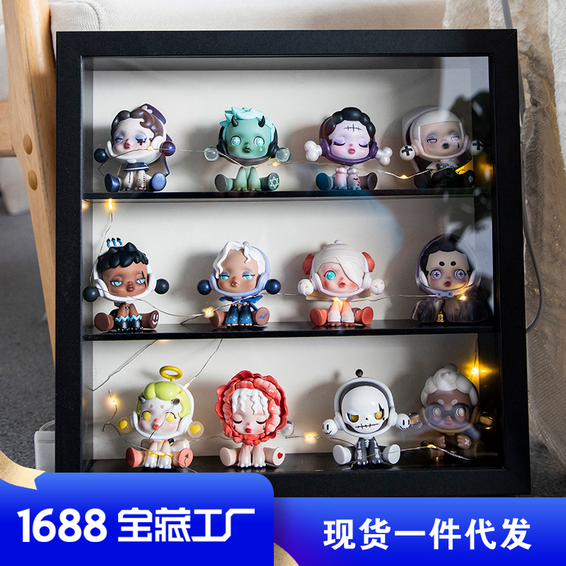 Picture of Photo frame table popmart bubble Matt hand-made box display box shelf partition blind box storage photo frame