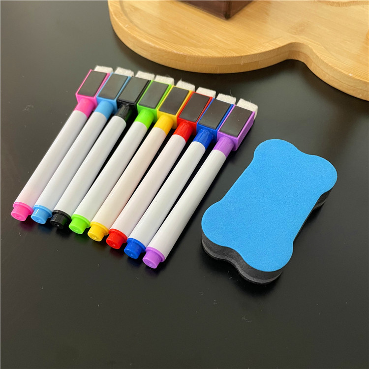 Factory Outlet Traceless Erasable Whiteboard Pen Easy Eraser Set Color Children Drawing with Magnetic Erasable Pen