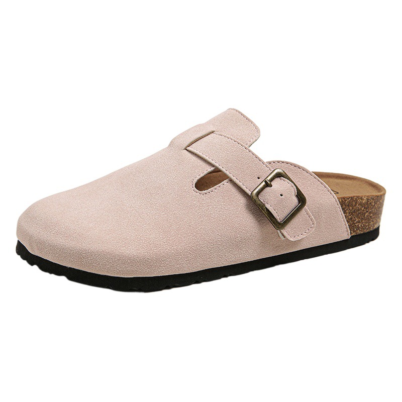 265 Huidong Yixinda French Retro Soft-Soled Baotou Half-Drag Thick-Soled Slip-On Flats-Soled Birkenstock Shoes for Women Spring