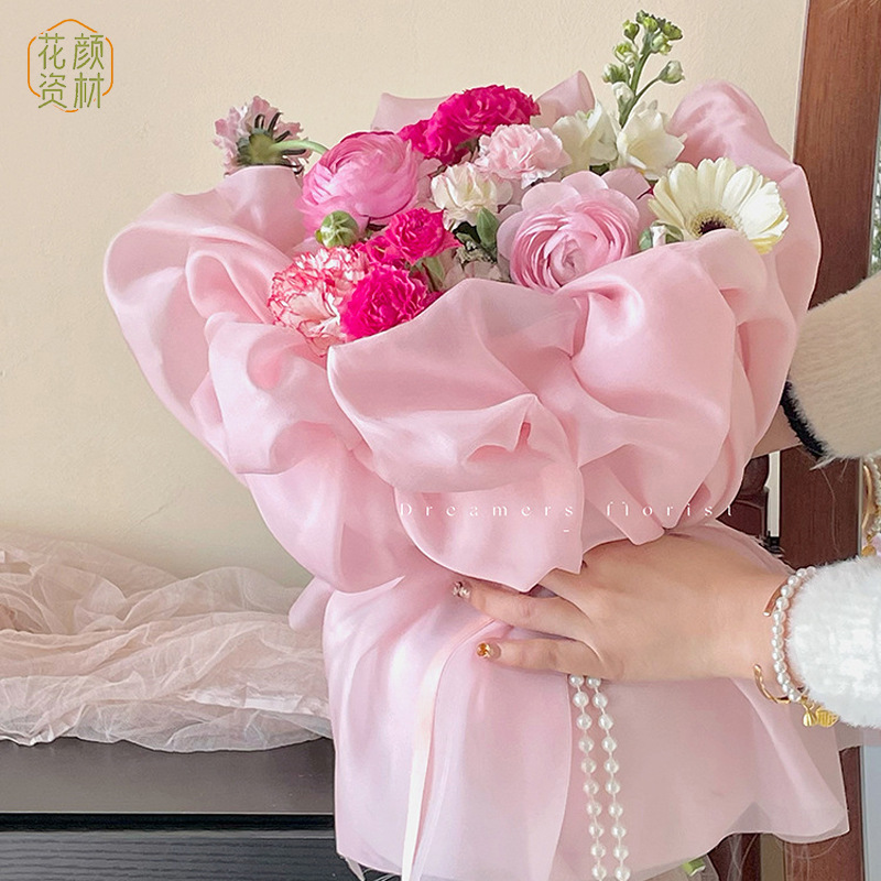 Flower Yan Valentine's Day Korean-style imitation silk yarn ice silk bag flower cloth fresh bouquet packaging materials potted cloth floral materials
