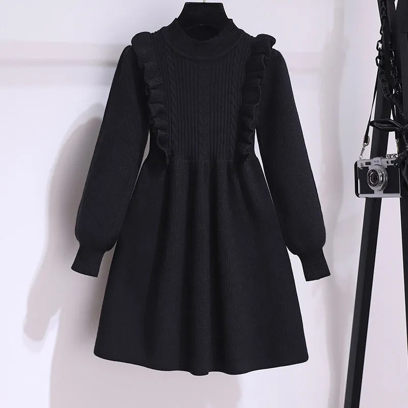 Picture of Girls' Dress Spring Autumn Winter New Style Children's Elegant Sweater Princess Dress Large Children's Long Sleeve Knitted Skirt