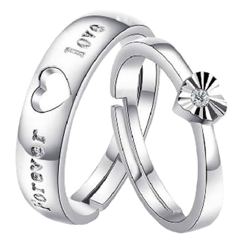 Korean Style Simple LOVE Couple Ring Pair of Fashionable Loving LOVE Letter Opening Adjustable Pair Ring Jewelry