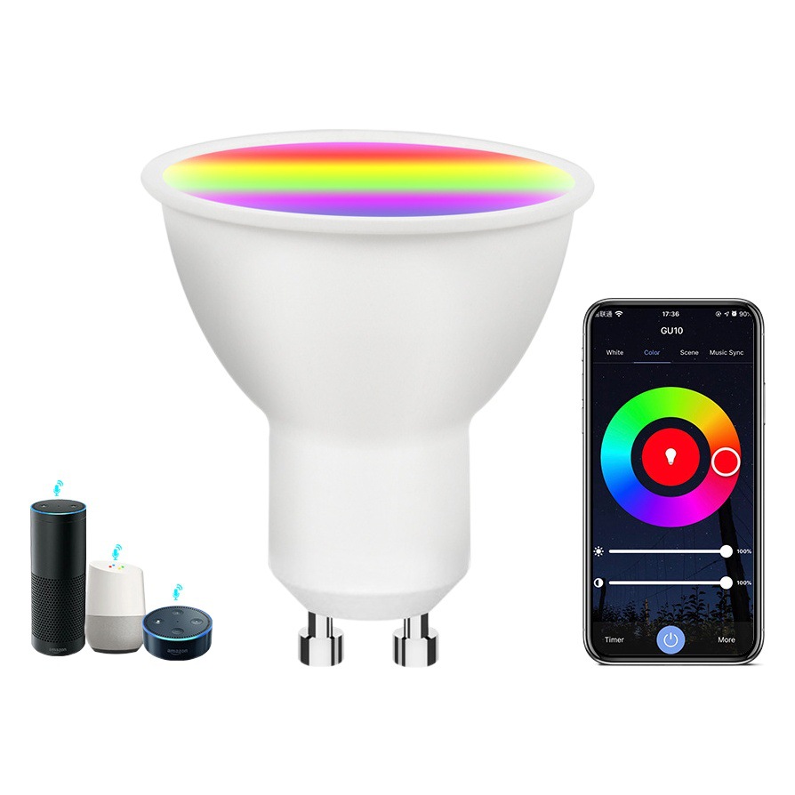 Picture of Graffiti WIFI Smart GU10 Lamp Cup RGCW Dimming Color Sound Control Spotlight Support Alexa Speaker Control