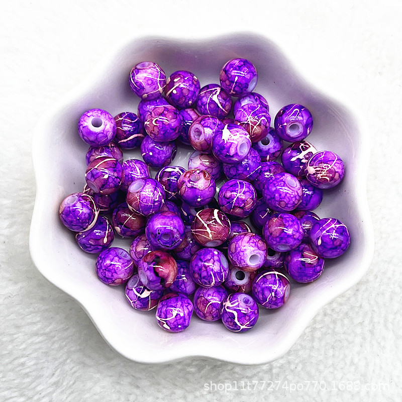 Picture of In stock two-color round beads glass beads loose beads handmade diy bracelet accessories wholesale necklace jewelry beaded material