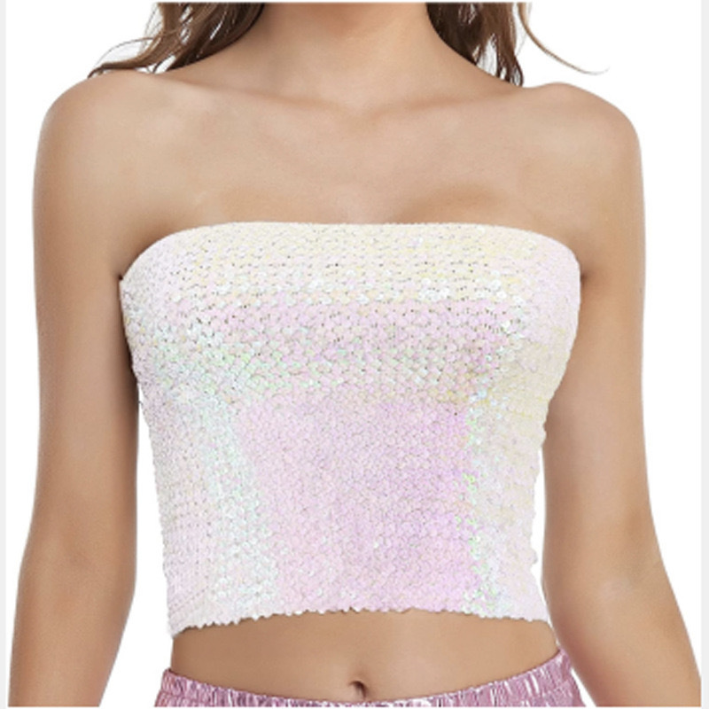 Picture of European and American sequins wrapped chest DS costume party performance tube top Amazon explosion top cross-border women's top
