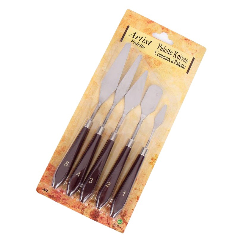 Art tool scraper five pieces of suit stainless steel painting knife oil paint palette knife acrylic gouache painting scraper