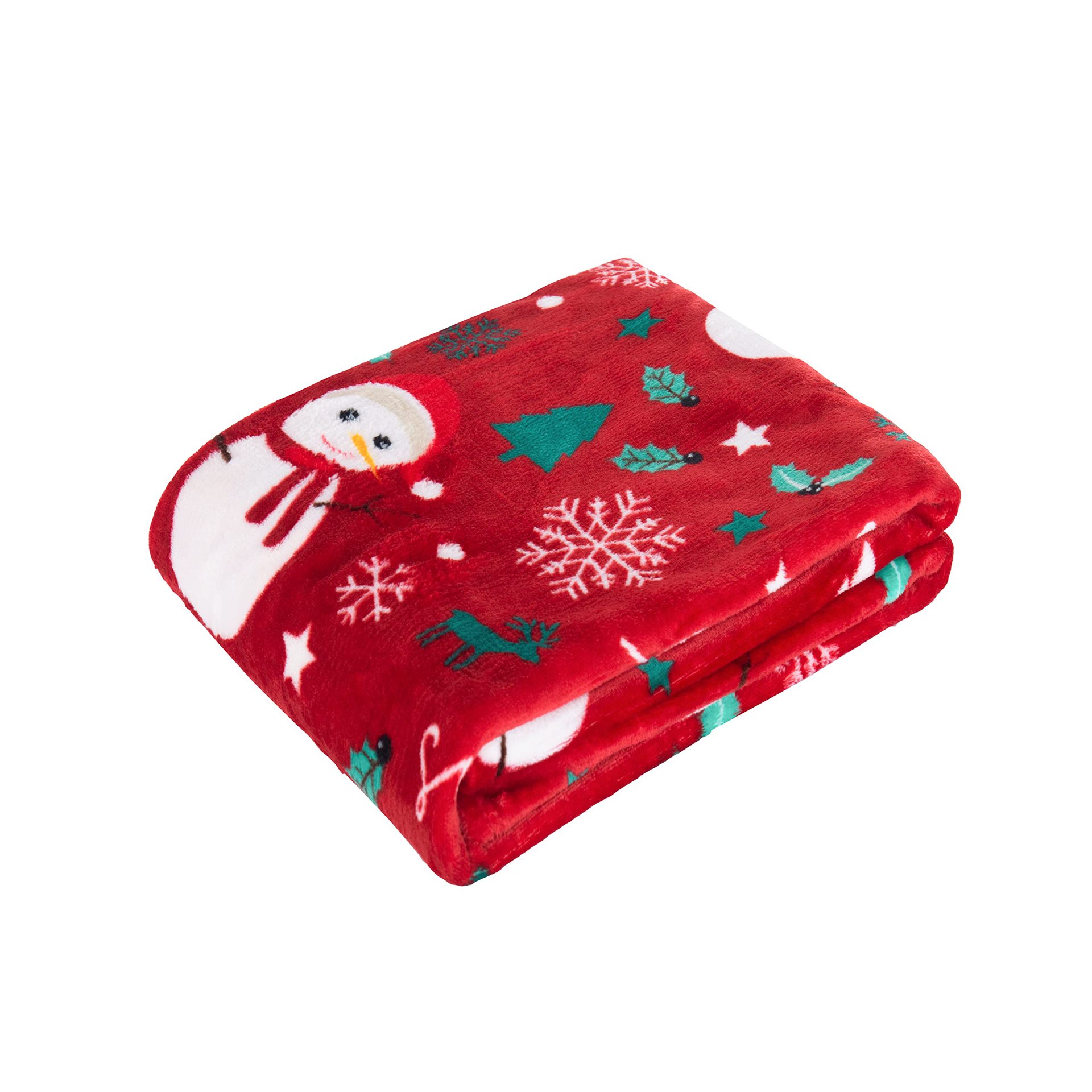 Picture of Christmas atmosphere winter snowman blanket soft and comfortable flannel warm home essential blanket holiday gift