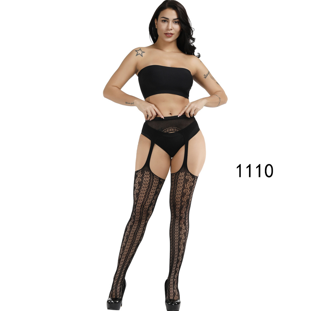Picture of European and American Original Single Jacquard Garter Fishnet Stockings Sexy Pantyhose Sexy Stockings Summer Anti-Falling Fishnet Stockings Temptation