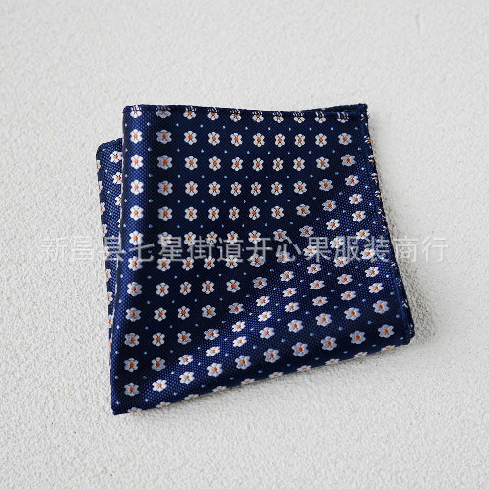 Picture of Men's suit small square scarf factory wholesale fashion polyester fashion accessories vintage embroidery pattern pocket towel men's clothing