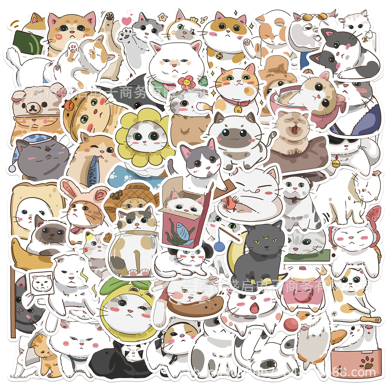 62 original Japanese cat stickers cute kitten computer water Cup guitar student toy desktop decorative stickers