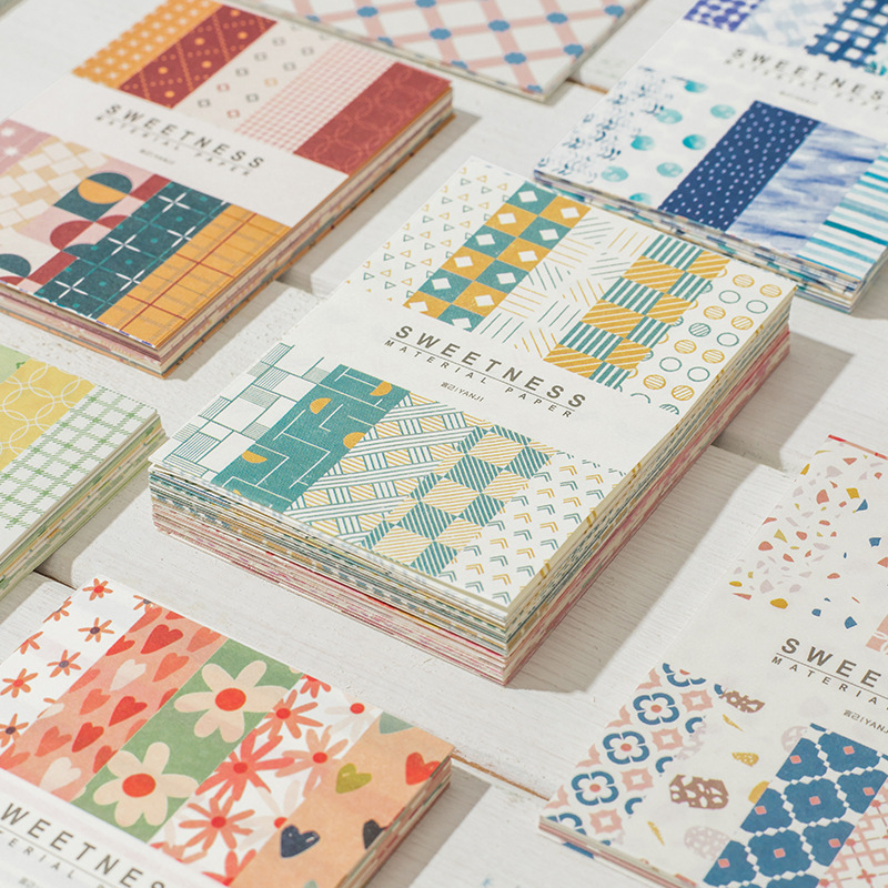 Picture of Yanji sweet supplies series Material paper artistic lace Plaid diy journal tag base decorative note paper