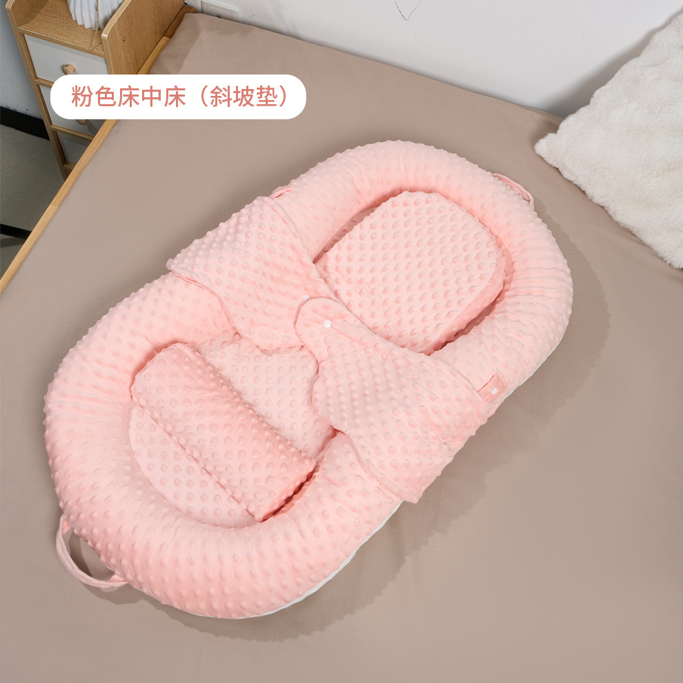 Picture of Bed-In-Bed Baby Newborn Anti-Pressure Baby 0 to 3 Years Old Anti-Jump Sleeping Artifact Anti-Choking Milk Spit Sleeping Pad Sleeping Nest
