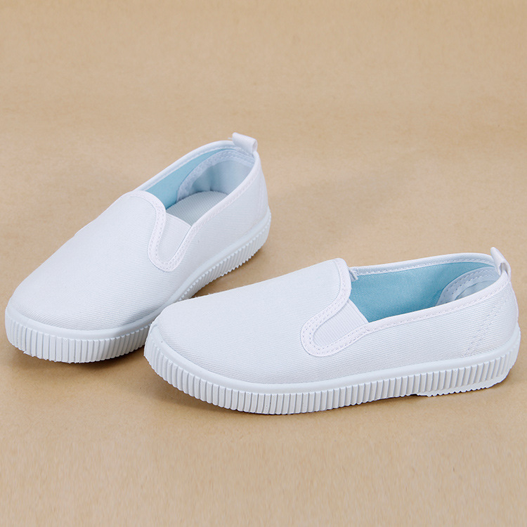 Picture of Spring New Children's Canvas Shoes White Shoes Unisex Indoor Dance Shoes Slip-on Comfortable Non-slip Soft Sole