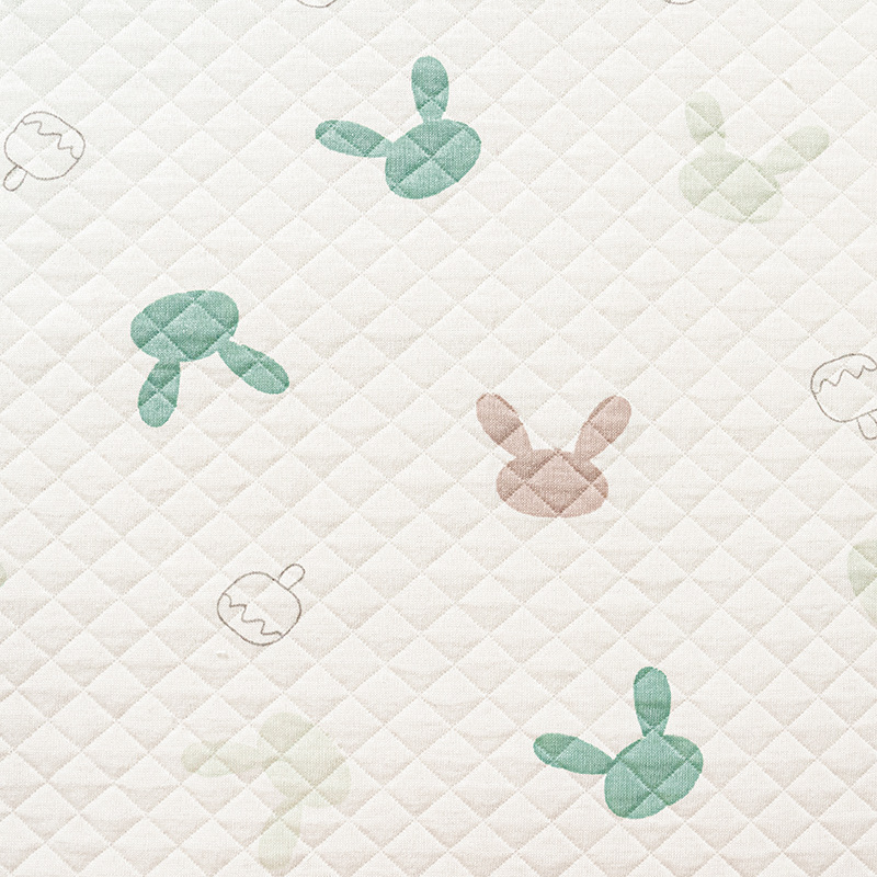 Picture of Original White Diamond Lattice Jacquard Air Layer Printed Baby Quilted Fabric Baby Jumpsuit Sleeping Bag Quilted Fabric