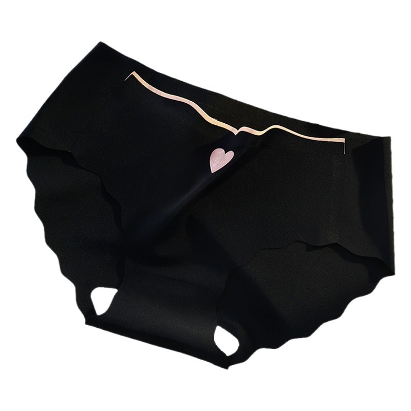New seamless underwear women's one-piece Ice Silk sexy low waist skin-friendly pure cotton crotch briefs elastic not tight legs