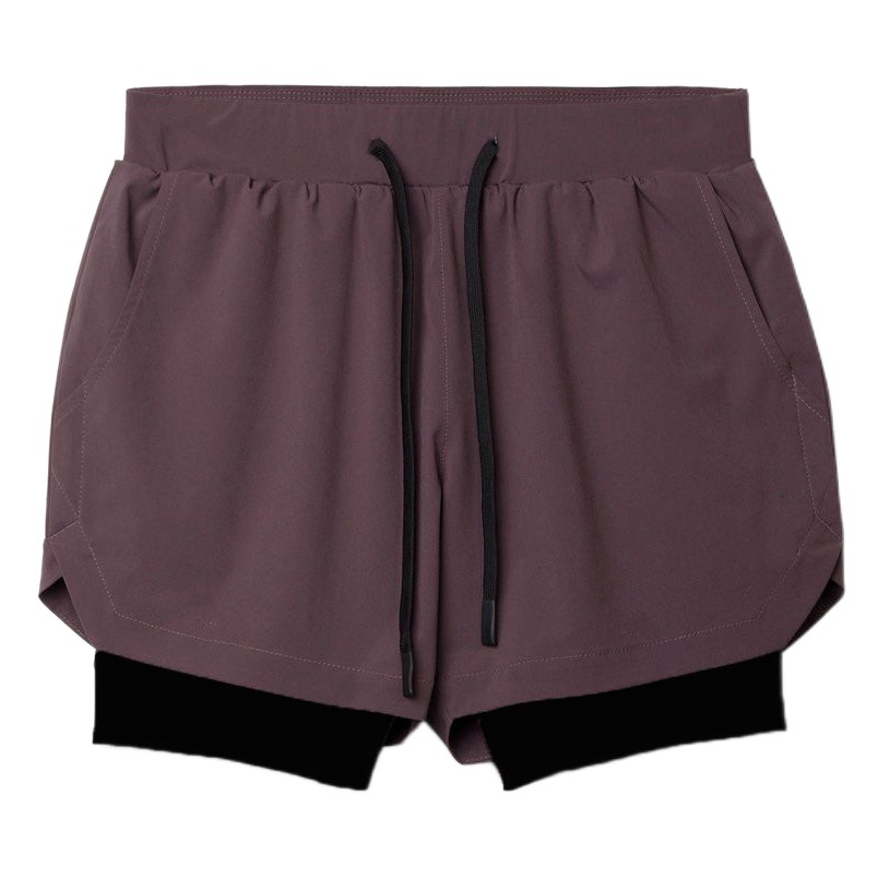 2022 Summer Trendy Muscle Sports Shorts Outdoor Running Squat Breathable Double Layer Quick-drying Shorts Men's Cross-border