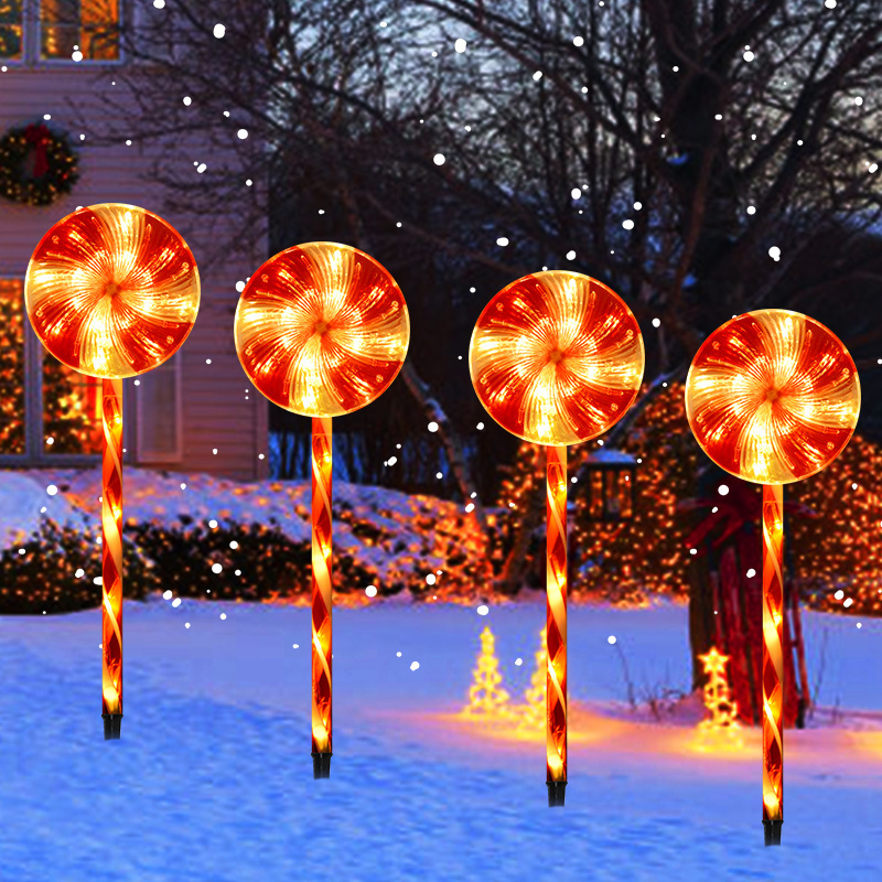 Solar Lollipop Candy Light Outdoor Waterproof Led Christmas Decoration Light Garden Lawn Lamp Christmas Decoration