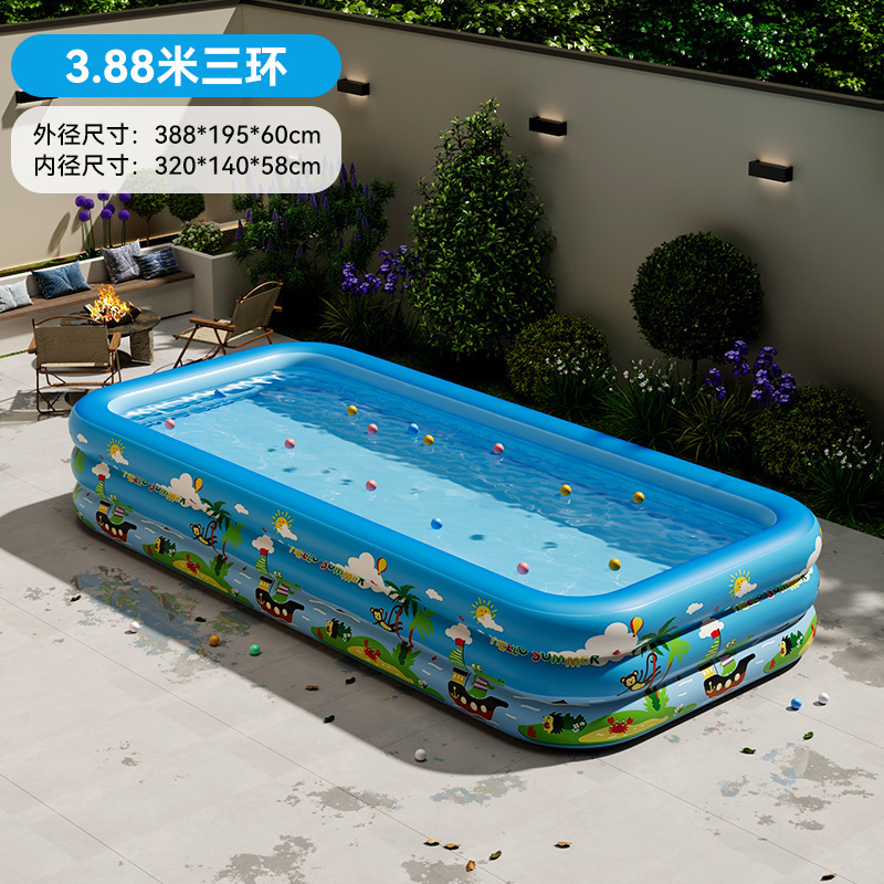 Picture of PVC Kids Inflatable Swimming Pool Home User Outside Large Family Pool Thickened Plastic Baby Baby Pool
