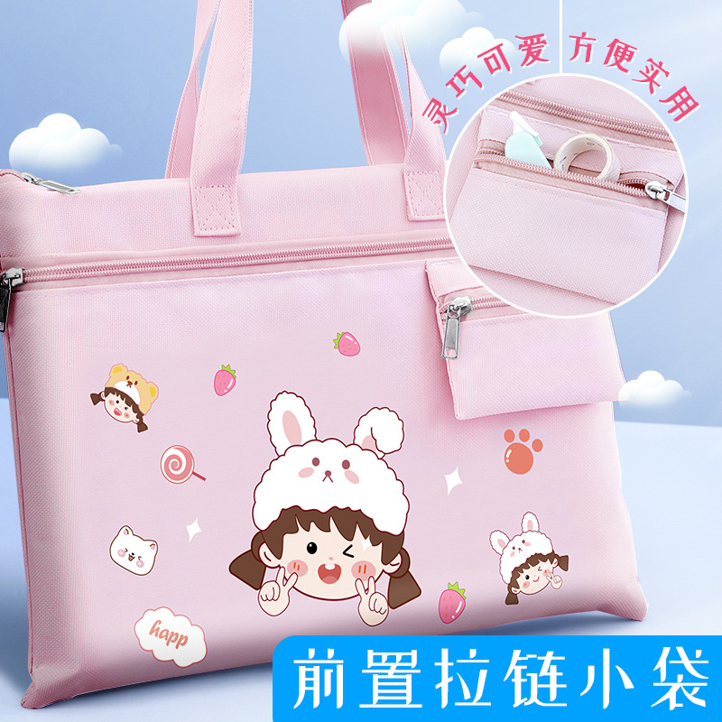 Handbag Carrying Book Bag Large Capacity Canvas Cram Oxford Cloth Cram School Cram Bag Children's Waterproof Homework Bag