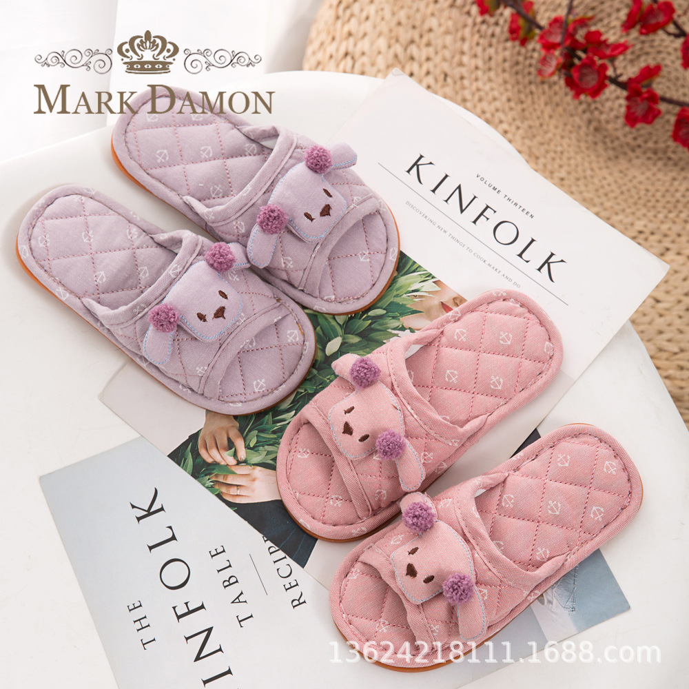 Foreign Trade Kidsren's Home Cartoon Lamb Soft-Soled Non-Slip Home Indoor Slippers Korean Style 3-4-6 Year Old Baby Slippers