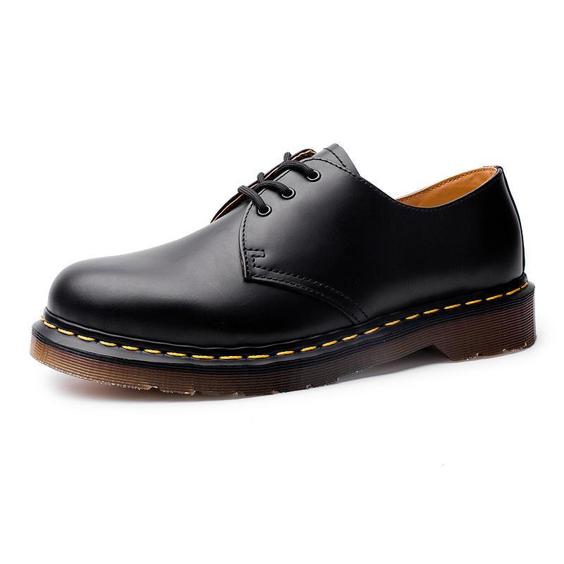 Cross-border 1461 Low-cut Leather Shoes Men's Genuine Leather British-style plus size Ankle Boots Round Toe Casual Workwear Shoes for Men and Women Couple