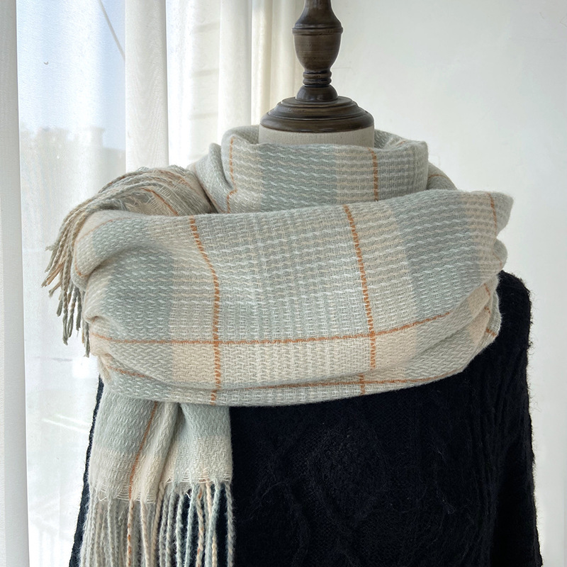 Picture of Scarf shawl ladies autumn and winter stall wholesale 2022 new Korean student Joker imitation cashmere plaid scarf