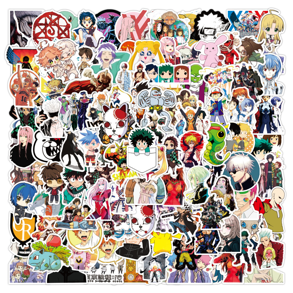 Picture of 300 Cartoon Animation Theme Mixed Graffiti Stickers Laptop Skateboard Luggage Waterproof Stickers Manufacturer Wholesale