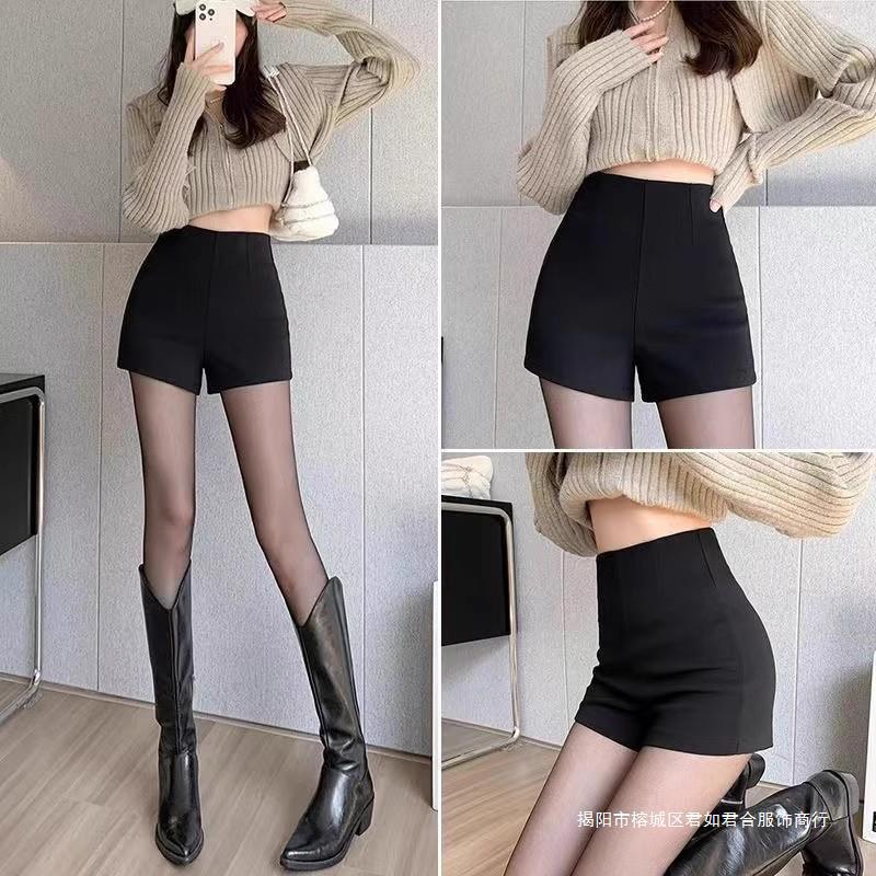 Black Suit Shorts Women's Summer 2024 New Outer Wear Anti-light Safety Pants Underwear Missing Bottoming Hot Pants