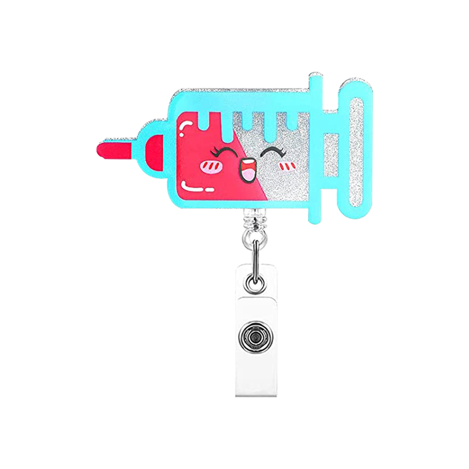 Picture of Acrylic Uterine Love Clothes Needle Mask Easy Pull Buckle Easy Pull Doctor Nurse Retractable Badge Reel