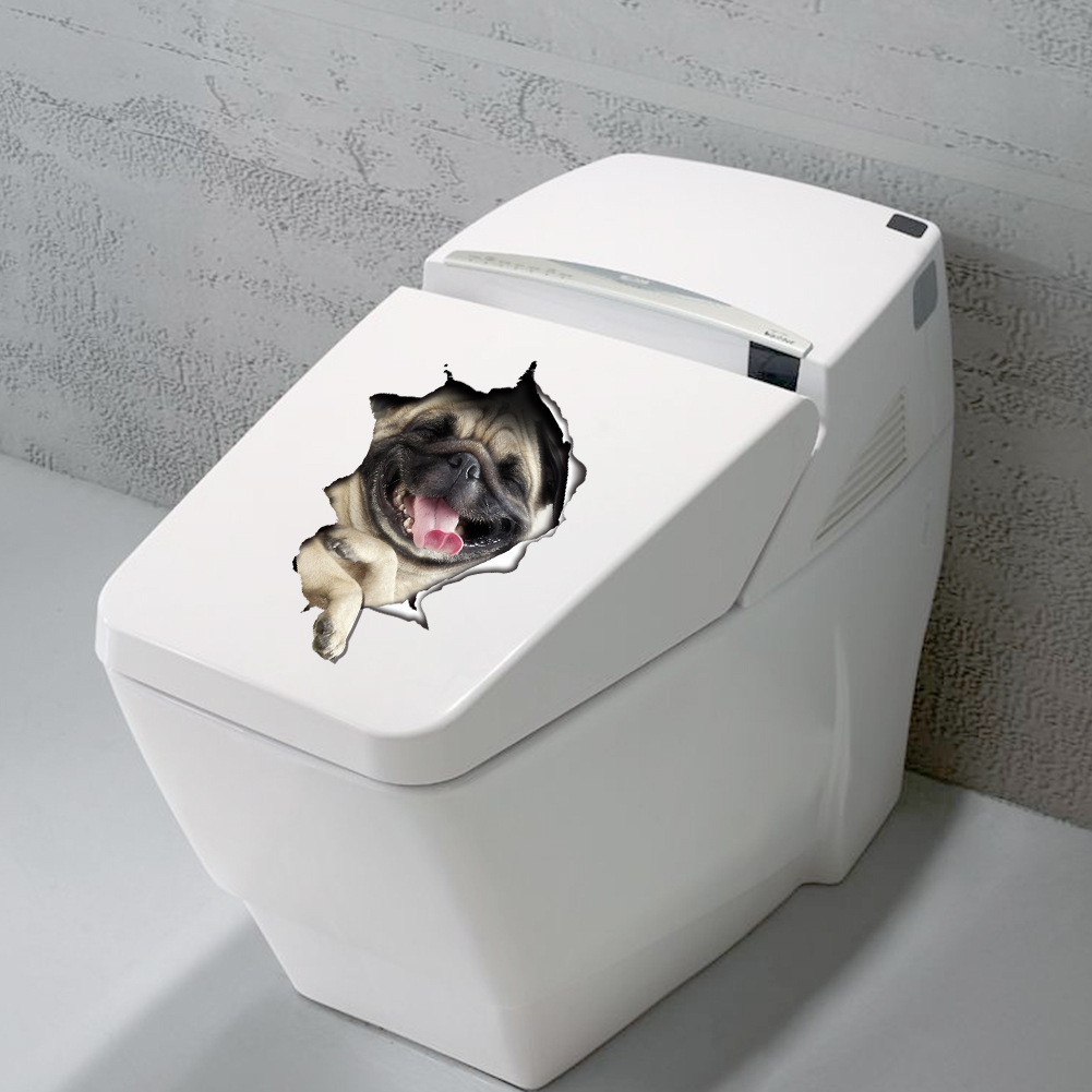 Picture of Cross-border New Creative 14109 Kitten 14110 Puppy Wall Decorative Wall Stickers Toilet Toilet Stickers