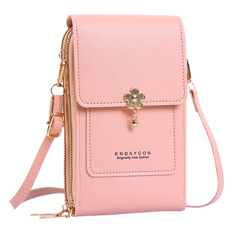Fresh and Sweet Flower Mobile Phone Bag Vertical Coin Purse Multi-Compartment Storage Small Square Bag Women's Crossbody Shoulder Bag Batch