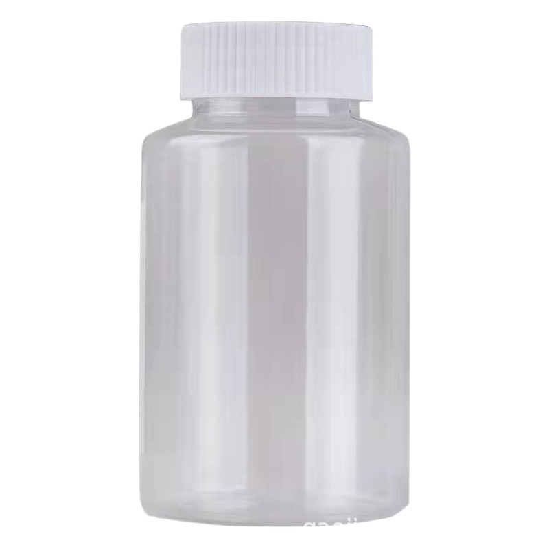 Factory transparent large mouth plastic bottle with screw cap 200 250 300mlpet medicine bottle health care bottle