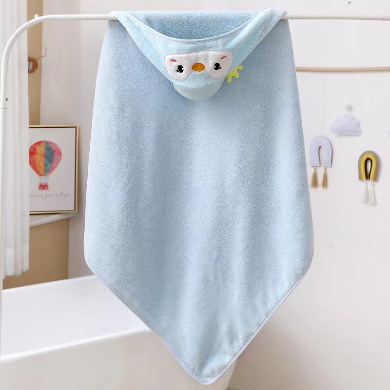 Picture of Coral fleece cartoon quilt children's hooded bath towel baby bag bath towel baby blanket soft absorbent bag single
