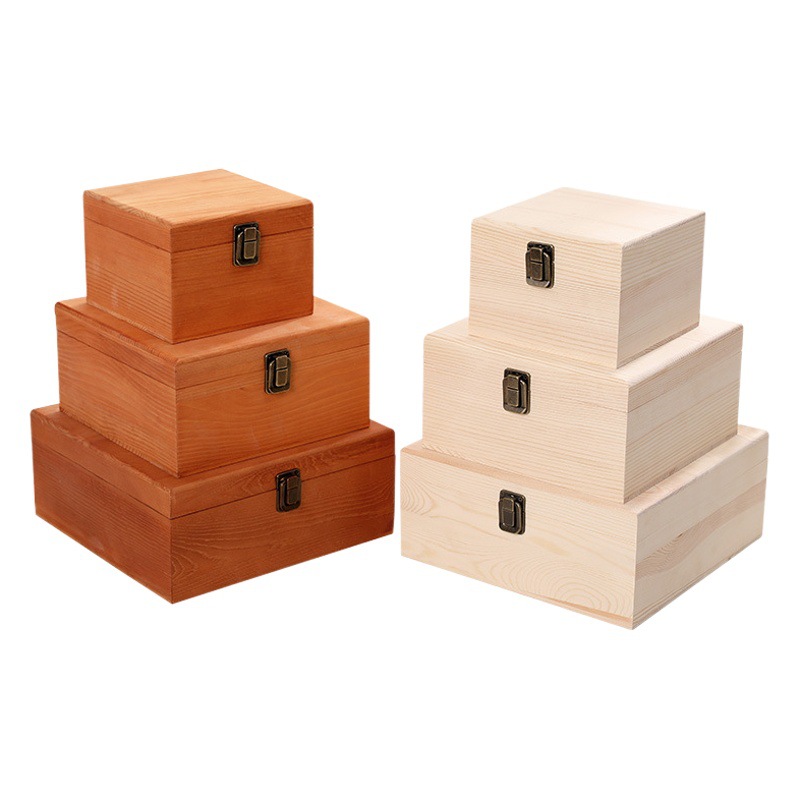 Korean-style baking bouquet cake wooden box dried flower wooden box eternal flower wooden box packing box wedding gift wooden box