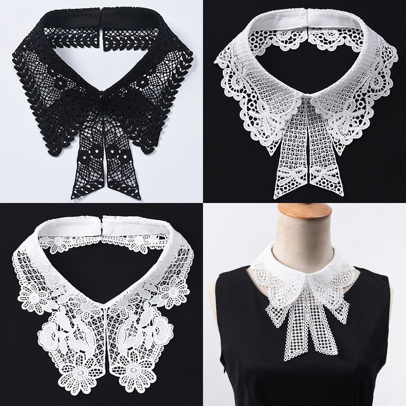 Korean Fashion All-match Bow Tie False Collar Women's Separate Shirt Collar Decoration Collar Lace Lace Accessories Collar