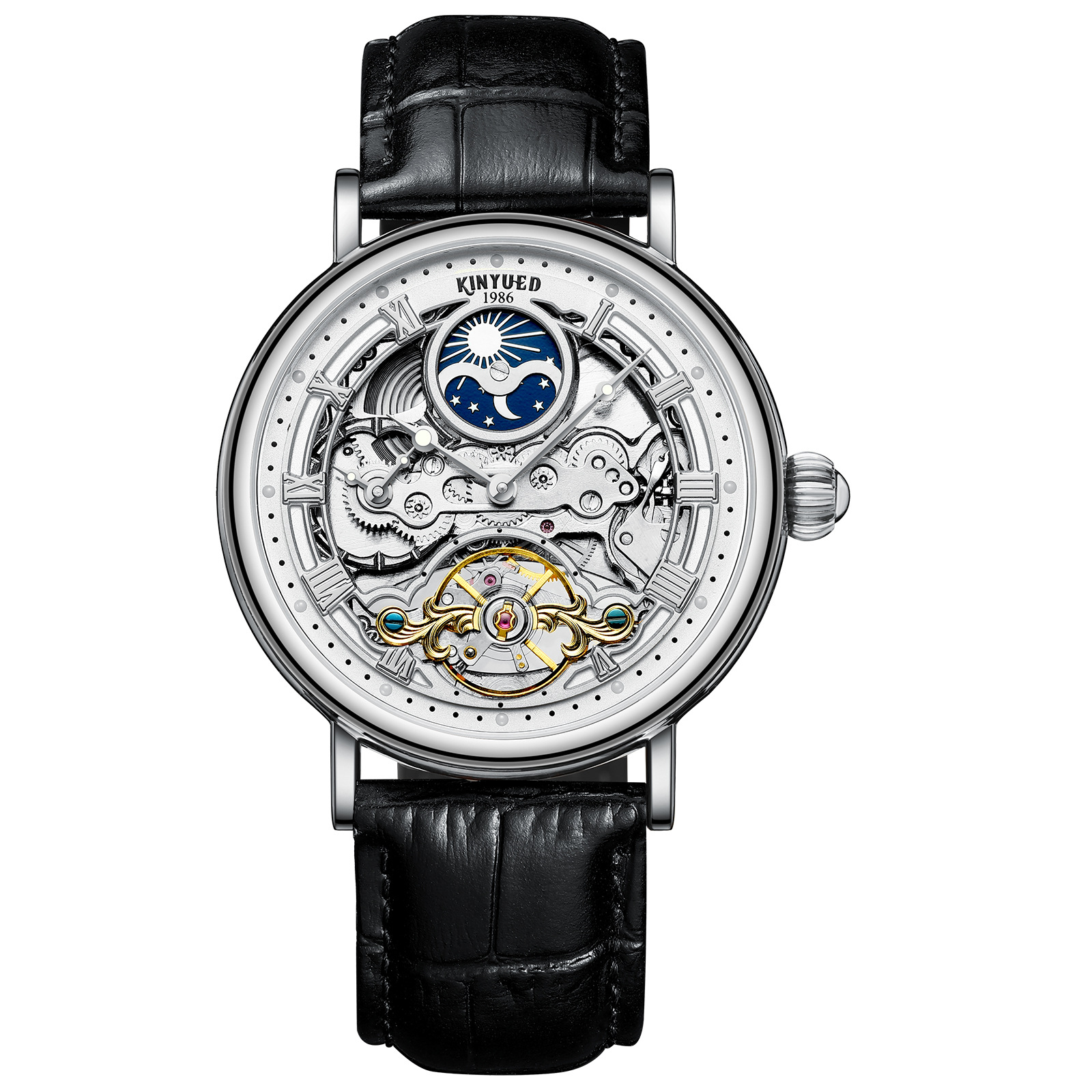 Picture of Kinyued Fully-Automatic Mechanical Watch Waterproof Men's Watch Multi-Function Mechanical Watch Double-Sided Cut Out Men's Watch