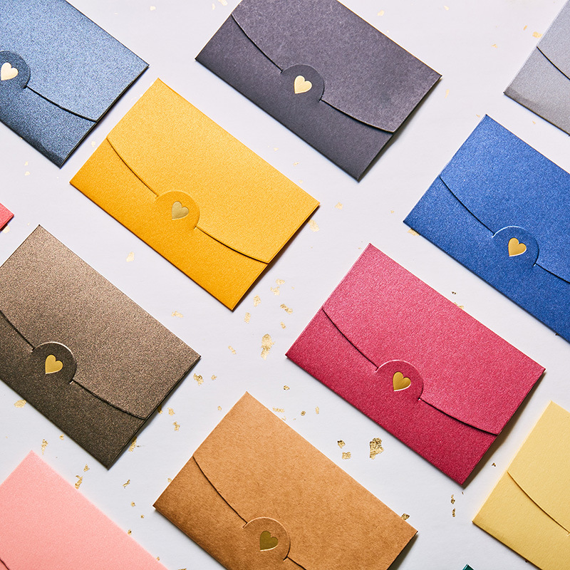 Picture of Small greeting card envelope card sleeve gilded love special paper envelope western color small envelope pearl paper envelope