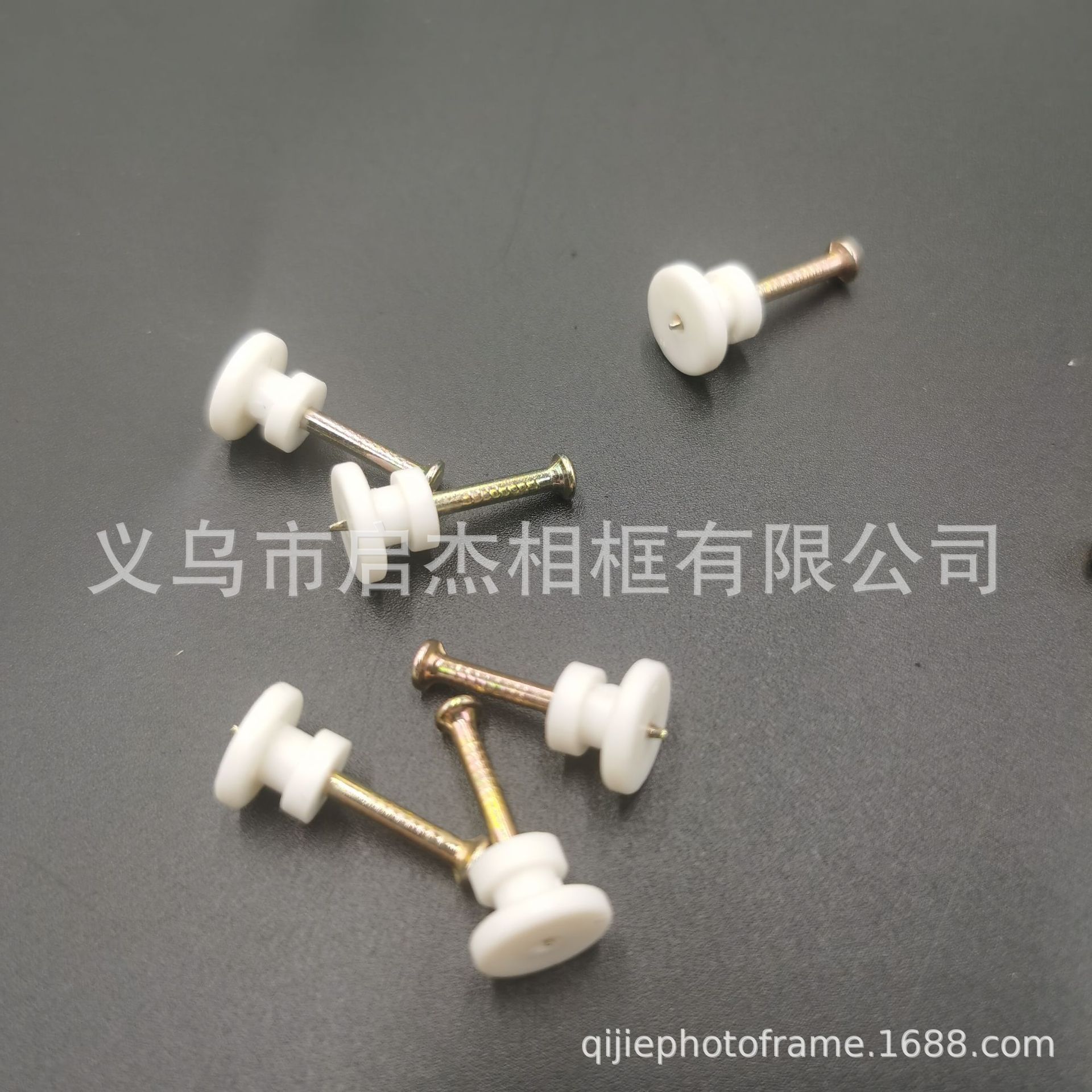 Picture of Round head mini non-mark nail cement nail invisible nail hanging clock card slot hole hanging small round white wall nail single needle wall nail