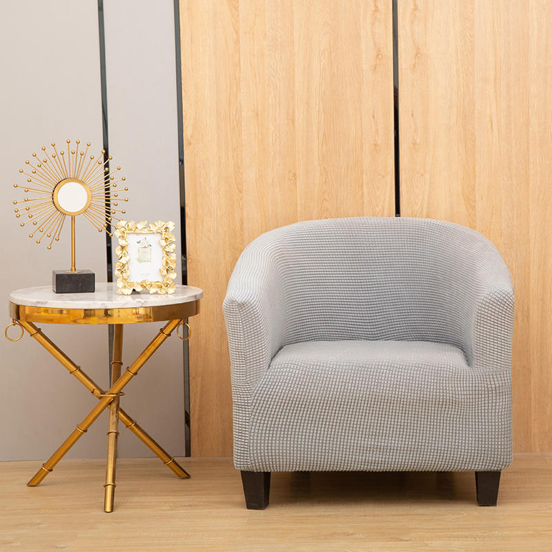 Picture of Corn fleece semicircle sofa chair cover thickened conjoined elastic dining chair cover anti-fouling stool cover chair cover