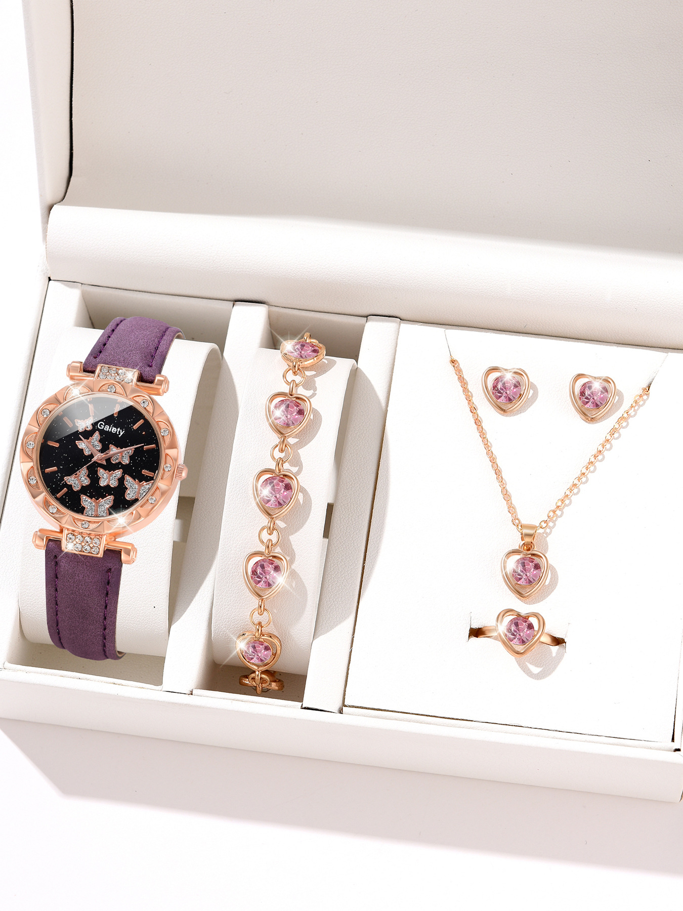 Picture of New TikTok Popular Women's Watch Fashion Personality Simple Watch Butterfly Digital Belt Watch Set