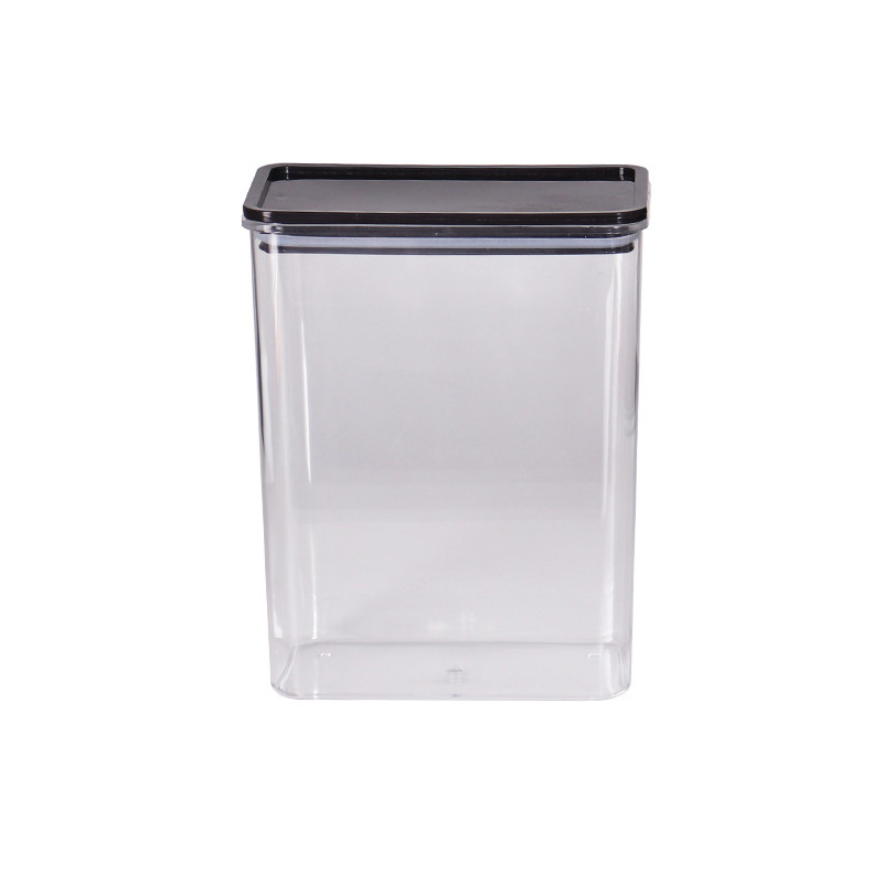 Picture of Plastic Square Fruit Powder Box Coffee Bean Sealed Can Milk Tea Shop Transparent Food Storage Jar Grain Storage Box
