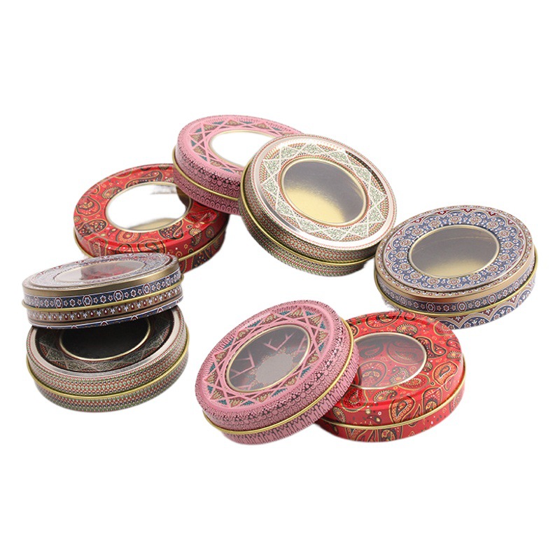 Saffron Window Tin Box Cross-border E-commerce Fan Wenhua Packaging Metal Box Saffron Gift Box Iron Box