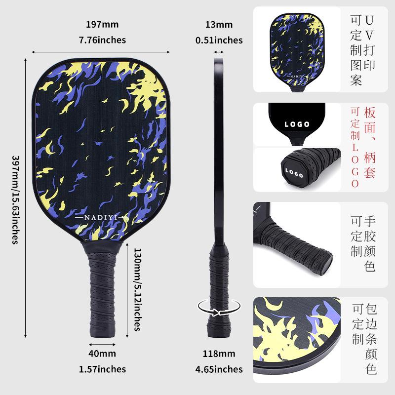 Cross-border Glass Fiber Peak Rack suit Honeycomb Plate Carbon Peak Rack PickleballPaddle