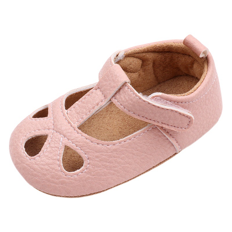 0-12 Months Baby Simple Solid Color Hollow Non-slip Soft Rubber Sole Wear-resistant Cute Baby Sandals BBW3078