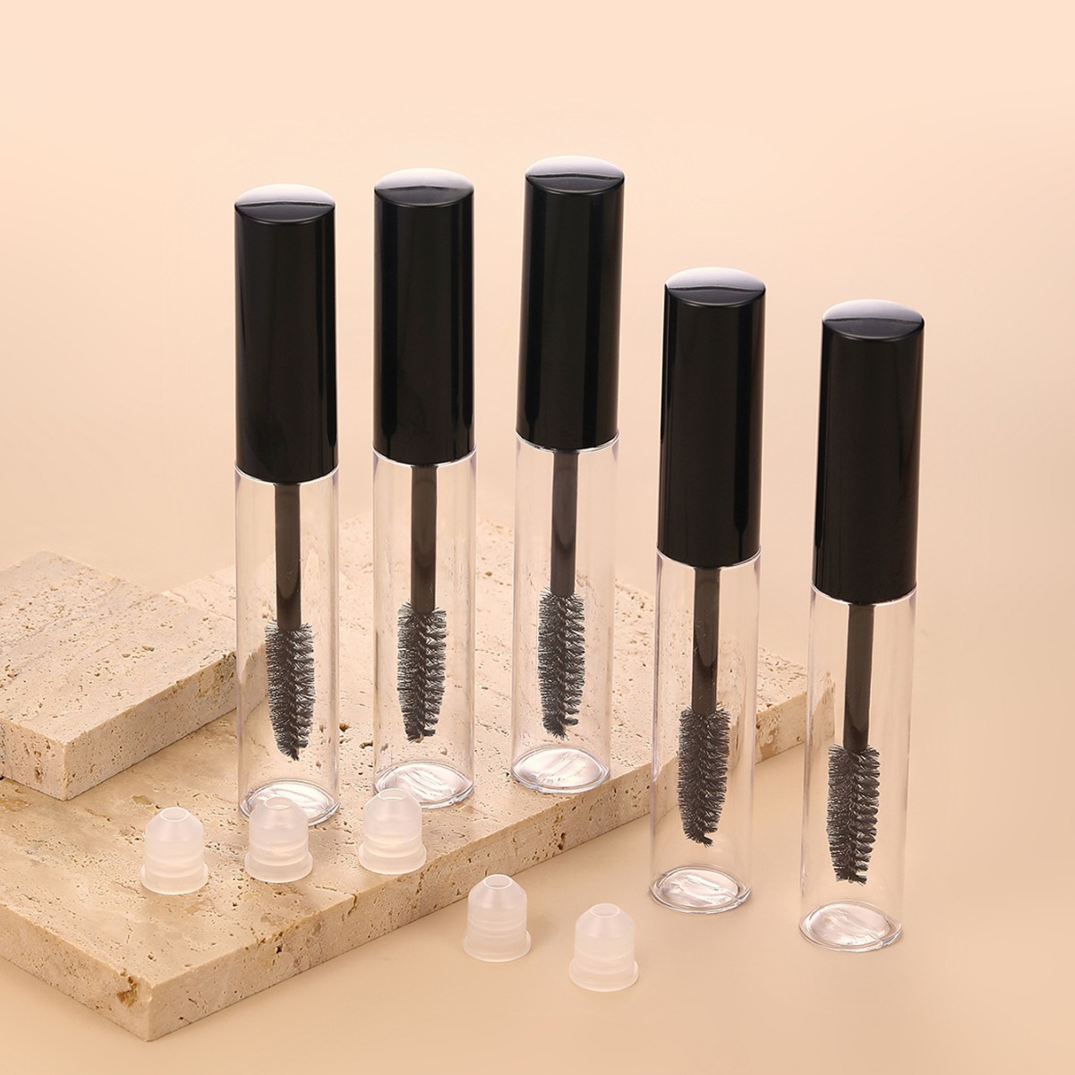 Picture of 10ml transparent fine mascara brush empty bottle growth liquid eyeliner empty tube makeup bottle sample with brush head