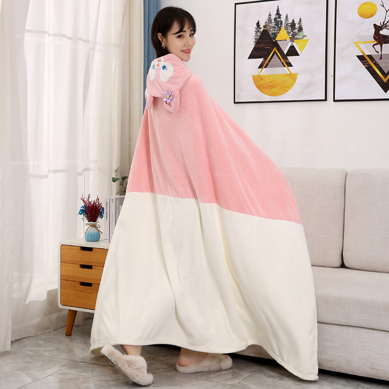 Postage children's bath towel increase coral fleece absorbent adult swimming cloak bath towel hooded bath towel a generation of hair